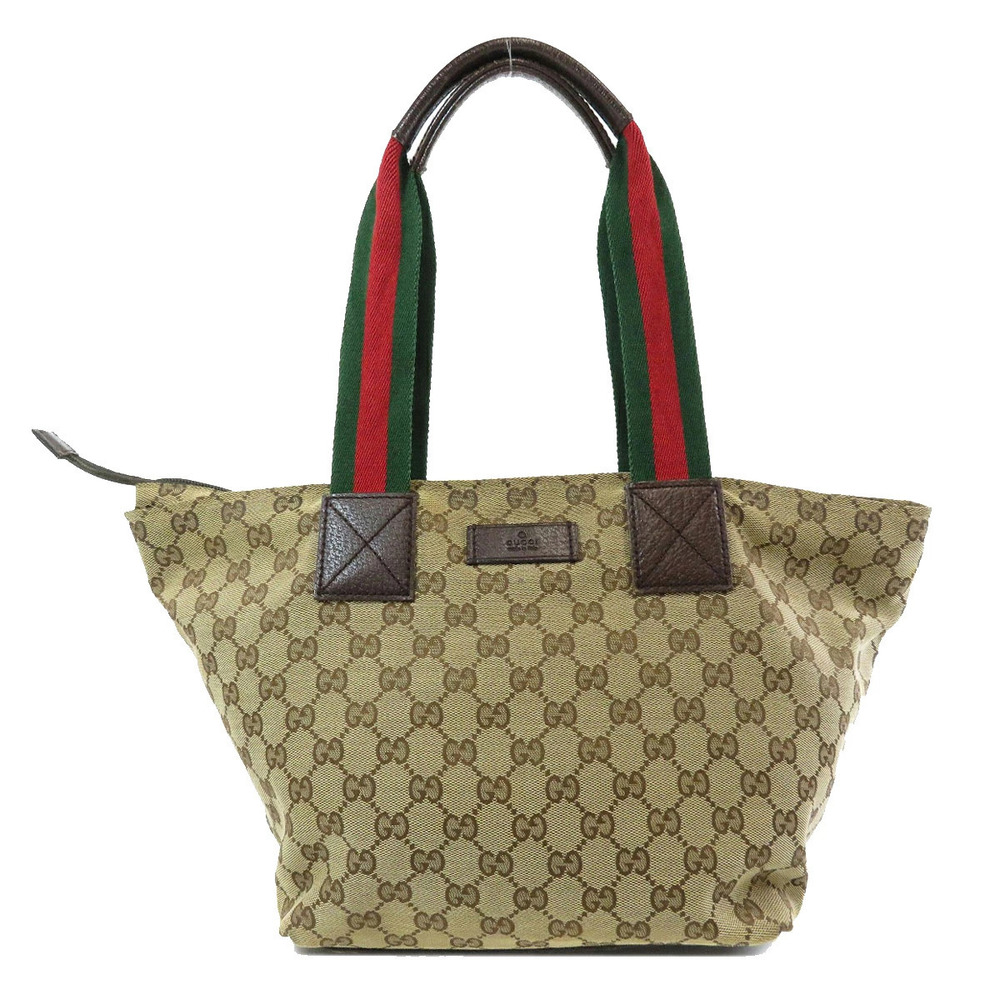 Gucci GG Bag Canvas Tote Web Brown - Picture 11 of 11